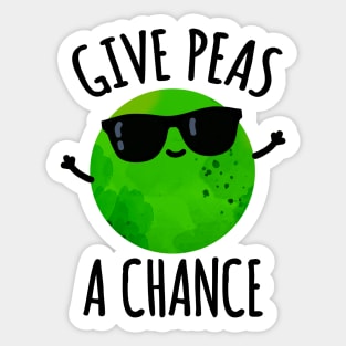 Give Peas A Chance Cute Positive Pea Pun Sticker